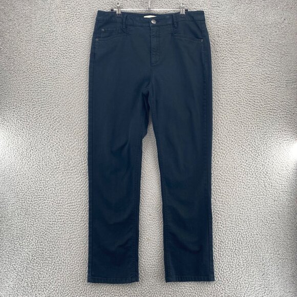 J Jill Jeans Womens 12 Black Denim Smooth Fit Straight Slimming Everyday Stretch - Picture 1 of 12